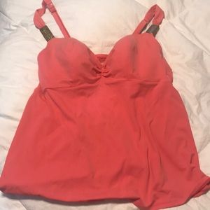 Layne Bryant full bra coral tankini set